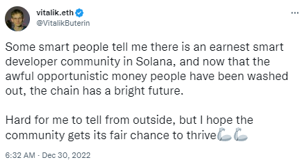 V神：希望Solana社区可以有公平的机会茁壮成长