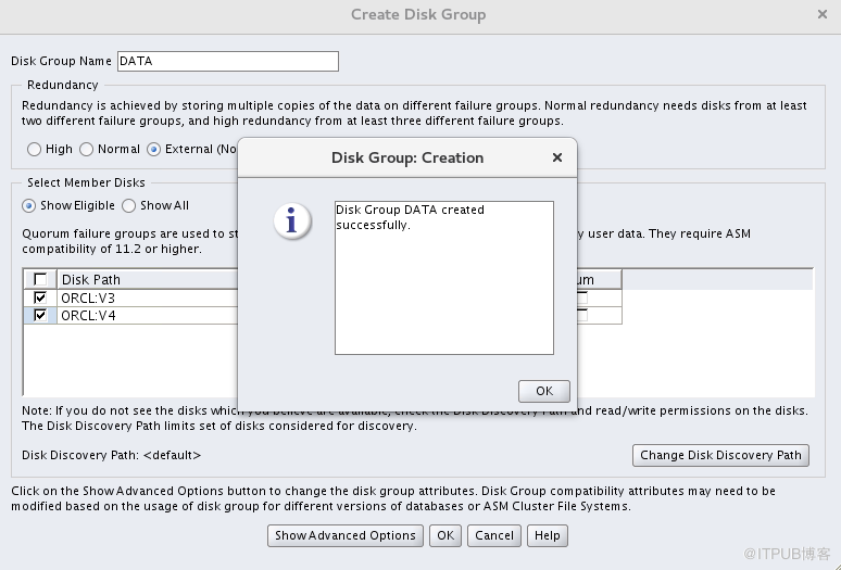 Oracle RAC+DG环境搭建（CentOS 7+Oracle 12C）(七） 配置ASM共享磁盘组