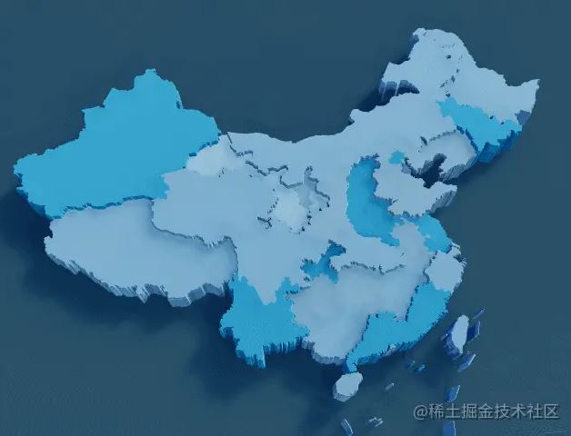 js 制作一个3d中国地图 